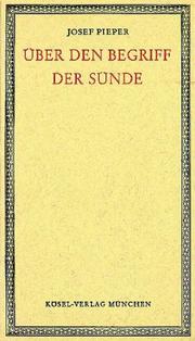 Cover of: Über den Begriff der Sünde.