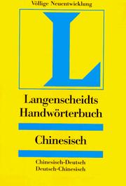 Cover of: Langenscheidts Handwörterbuch Chinesisch.