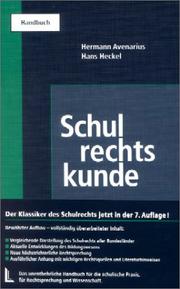 Cover of: Schulrechtskunde: ein Handbuch für Praxis, Rechtsprechung und Wissenschaft