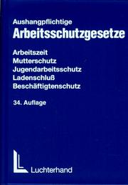 Cover of: Arbeitsschutzgesetze by Germany