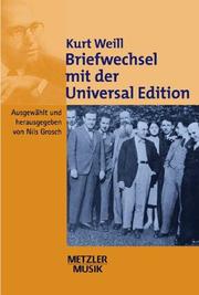 Briefwechsel mit der Universal Edition by Kurt Weill