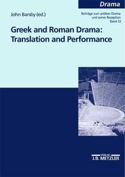 Greek and Roman drama by International Drama Conference (2000 University of Otago)