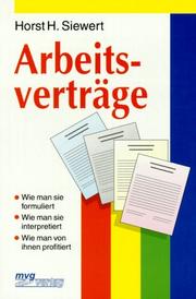 Cover of: Arbeitsverträge by Horst H. Siewert