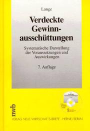 Cover of: Verdeckte Gewinnausschüttungen by Lange, Joachim Oberregierungsrat Dr.