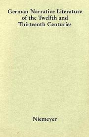 Cover of: German narrative literature of the twelfth and thirteenth centuries by edited by Volker Honemann ... [et al.].