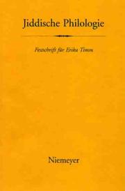 Cover of: Jiddische Philologie: Festschrift für Erika Timm