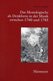 Cover of: Das Monologische als Denkform in der Musik zwischen 1760 und 1785
