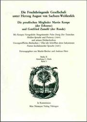 Cover of: Die Fruchtbringende Gesellschaft unter Herzog August von Sachsen-Weissenfels