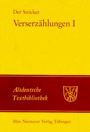 Cover of: Altdeutsche Textbibliothek, Nr.53, Verserzählungen