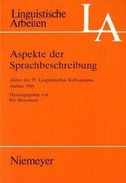 Cover of: Aspekte der Sprachbeschreibung: Akten des 29. Linguistischen Kolloquiums, Aarhus 1994