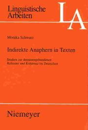 Cover of: Indirekte Anaphern in Texten: Studien zur domänengebundenen Referenz und Kohärenz im Deutschen