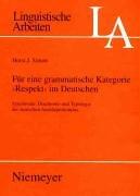 Cover of: Für eine grammatische Kategorie "Respekt" im Deutschen by Horst J. Simon