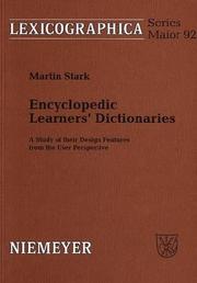 Cover of: Encyclopedic learners' dictionaries by M. P. Stark