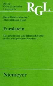 Cover of: Eurolatein by Horst Haider Munske, Alan Kirkness (Hgg.).