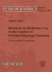 Cover of: Research on Dictionary Use in the Context of Foreign Language Learning: Focus on Reading Comprehension (Drama. Beiheft)