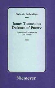 Cover of: James Thomson's defence of poetry: intertextual allusion in The Seasons