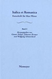 Cover of: Italica et Romanica: Festschrift für Max Pfister zum 65. Geburtstag