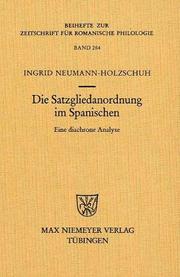 Cover of: Die Satzgliedanordnung im Spanischen: eine diachrone Analyse