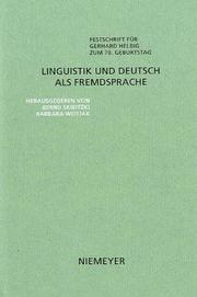 Cover of: Linguistik und Deutsch als Fremdsprache by herausgegeben von Bernd Skibitzki, Barbara Wotjak.