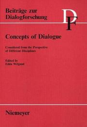 Cover of: Concepts of dialogue: considered from the perspective of different disciplines