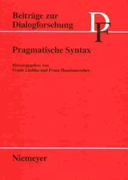 Cover of: Pragmatische Syntax