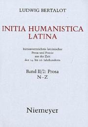 Cover of: Initia humanistica Latina by Ludwig Bertalot