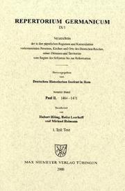 Cover of: Verzeichnis der in den Registern und Kameralakten Paul II. vorkommenden Personen, Kirchen, und Orte des Deutschen Reiches, seiner Diözesen und Territorien, 1464-1471