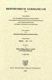 Cover of: Verzeichnis der in den Registern und Kameralakten Paul II. vorkommenden Personen, Kirchen, und Orte des Deutschen Reiches, seiner Diözesen und Territorien, 1464-1471 by bearbeitet von Hubert Höing, Heiko Leerhoff, und Michael Reimann.