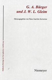 G.A. Bürger und J.W.L. Gleim by Hans-Joachim Kertscher
