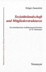 Cover of: Sozietätslandschaft und Mitgliederstrukturen by Holger Zaunstöck