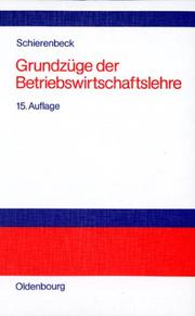 Cover of: Grundzüge der Betriebswirtschaftslehre.