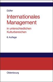 Cover of: Internationales Management in unterschiedlichen Kulturbereichen.