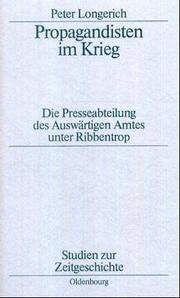 Cover of: Propagandisten im Krieg by Peter Longerich