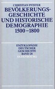 Cover of: Bevölkerungsgeschichte und historische Demographie 1500-1800 by Christian Pfister