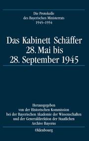 Cover of: Das Kabinet Schäffer by bearbeitet von Karl-Ulrich Gelberg.