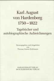 Cover of: Karl August von Hardenberg 1750-1822: Tagebücher und autobiographische Aufzeichnungen