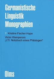 Cover of: Victor Klemperers "LTI, Notizbuch eines Philologen" by Kristine Fischer-Hupe