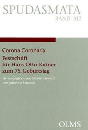 Cover of: Corona coronaria: Festschrift für Hans-Otto Kröner zum 75. Geburtstag