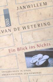 Cover of: Ein Blick ins Nichts. Erfahrungen in einer amerikanischen Zen- Gemeinde.