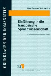 Cover of: Einführung in die französische Sprachwissenschaft: ein Lehr- und Arbeitsbuch