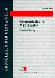 Cover of: Germanistische Mediävistik by Thomas Bein