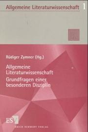 Cover of: Allgemeine Literaturwissenschaft by herausgegeben von Rüdiger Zymner.