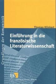 Cover of: Einführung in die französische Literaturwissenschaft by Thomas Klinkert