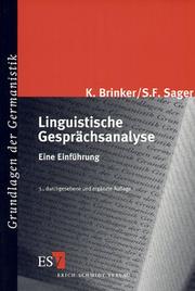 Cover of: Linguistische Gesprächsanalyse. Eine Einführung.