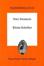 Cover of: Kleine Schriften by Peter Steinmetz
