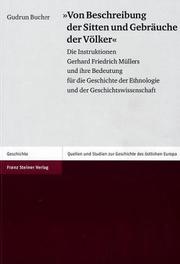 "Von Beschreibung der Sitten und Gebräuche der Völker" by Gudrun Bucher