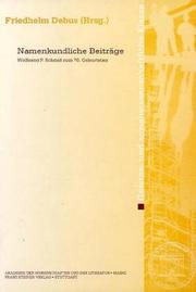 Cover of: Namenkundliche Beiträge: Wolfgang P. Schmid zum 70. Geburtstag