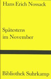 Cover of: Spätestens im November. Roman.