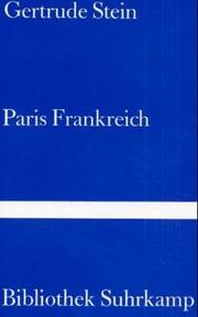 Cover of: Paris. Frankreich Persönliche Erinnerungen. by Gertrude Stein