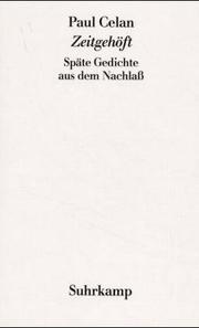 Cover of: Zeitgehöft: späte Gedichte aus d. Nachlass